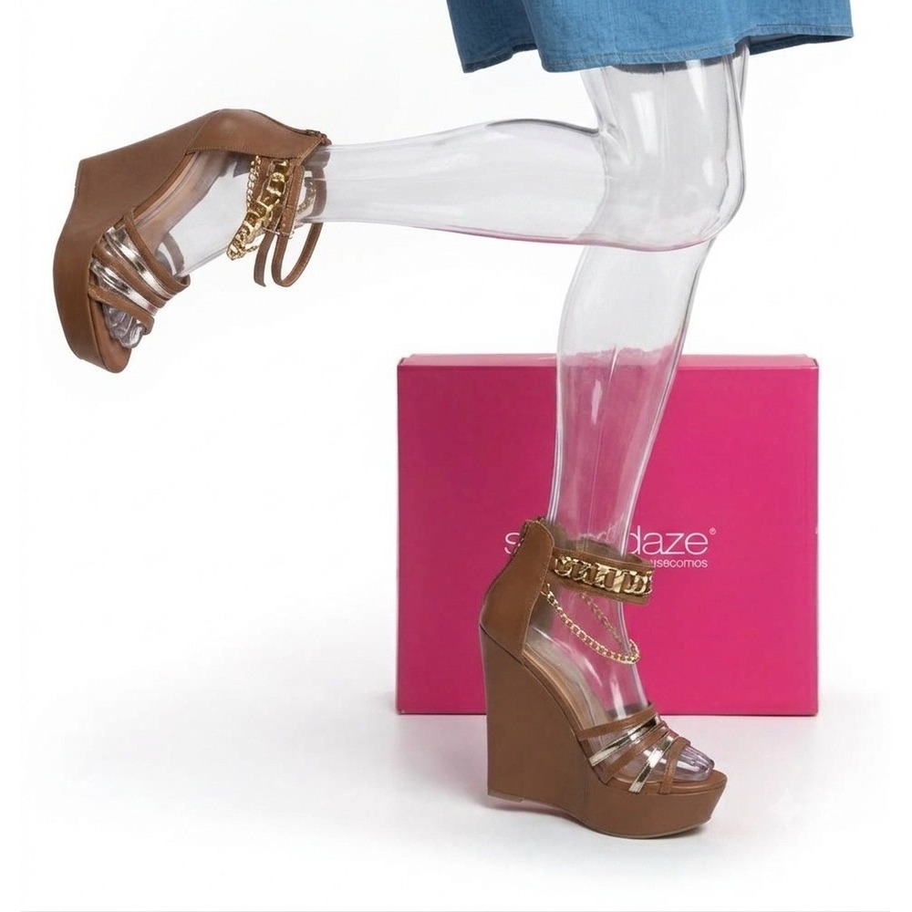 Shoedazzle Chic Janey Espadrille Wedge Sandals - Ankle Strap Comfort SKU538